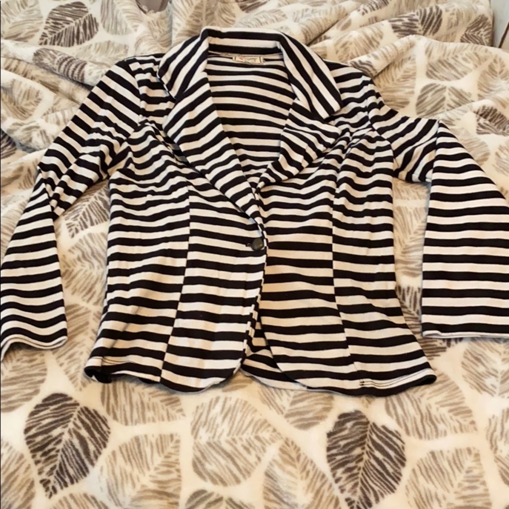 Striped casual blazer